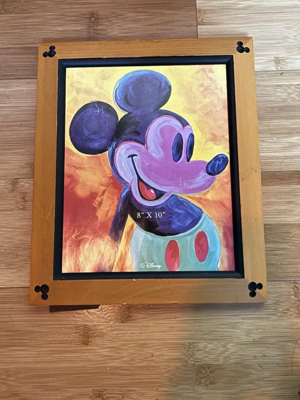 Disney Mickey Mouse 8x10 Photo Picture Frame Etched Mickey Mouse Head